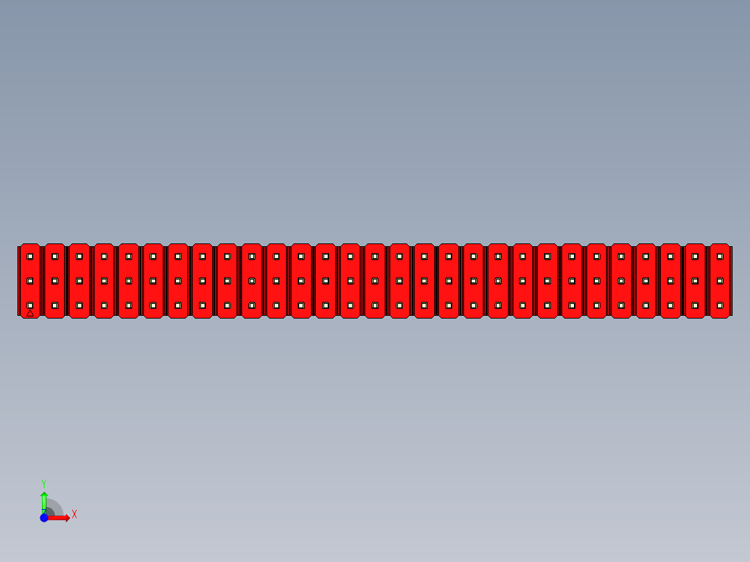 彩色公头100mil（2.54mm）系列-DS1021_red_3x29p_100mil_Type1_rev1.0前视图
