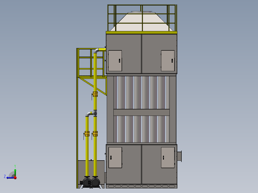 2w湿电除尘器右视图
