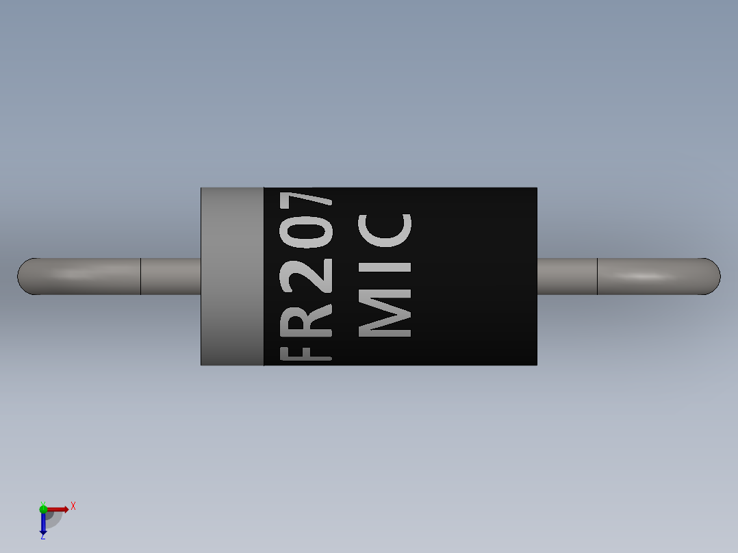 电容器 二极管 电阻器-Recovery Diode FR207俯视图