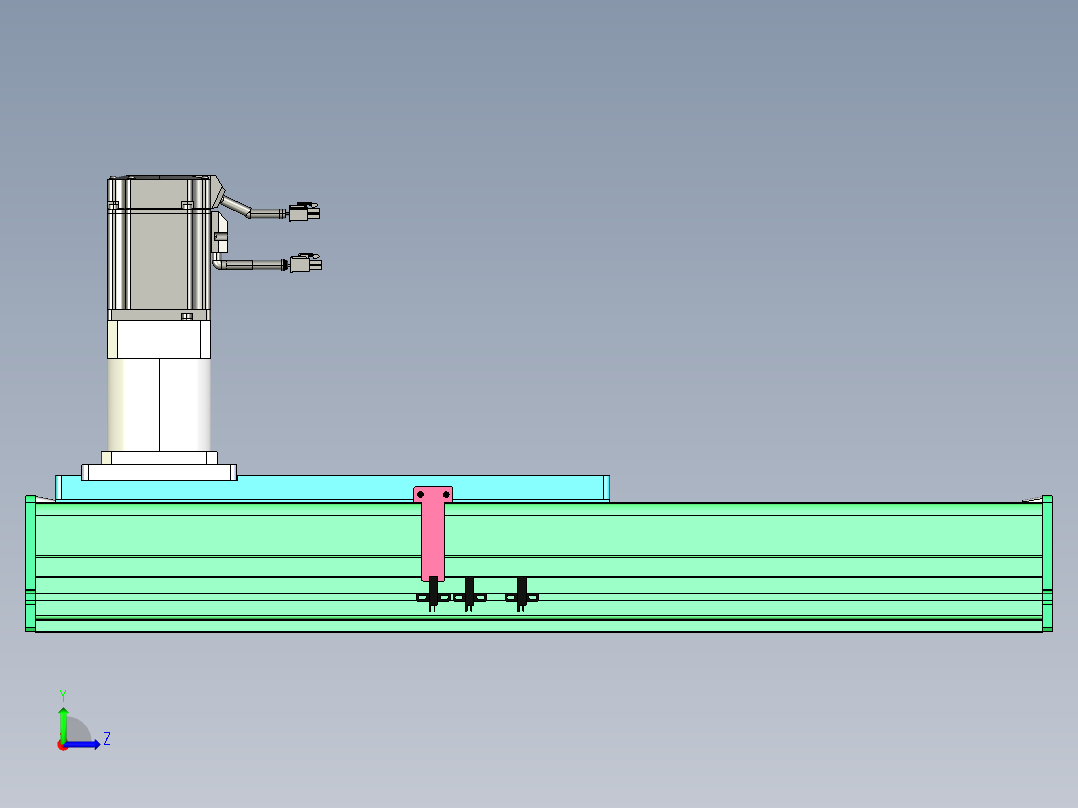 东锦齿条传动DH270G-L167-S300-BU-减速机+750W左视图
