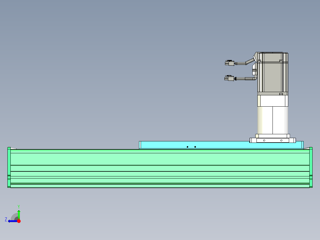 东锦齿条传动DH270G-L167-S300-BU-减速机+750W右视图