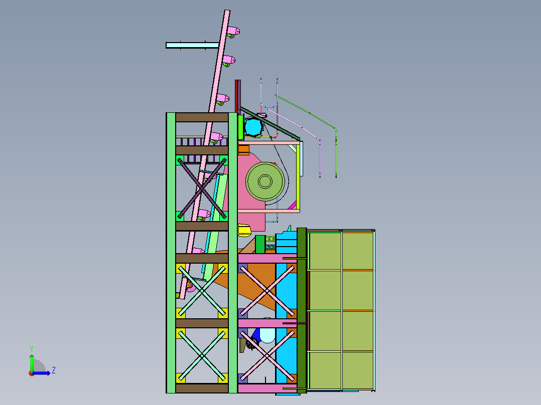 石灰石石子破碎生产线左视图