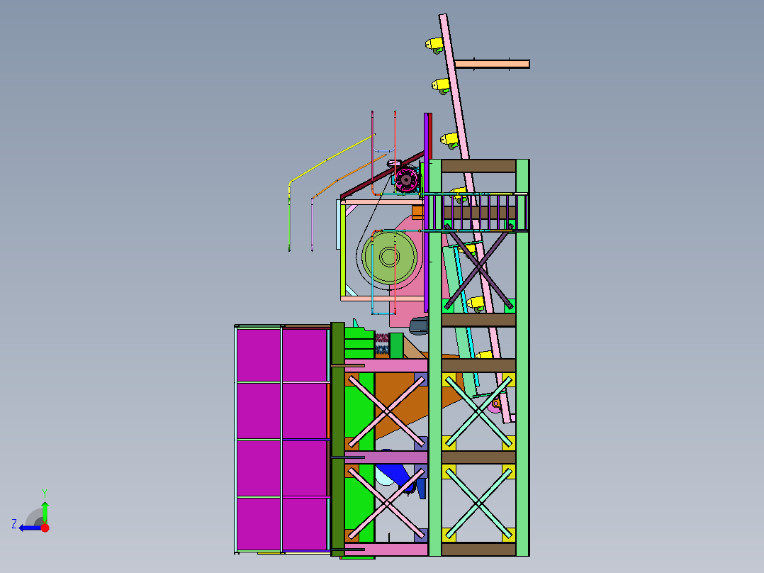 石灰石石子破碎生产线右视图