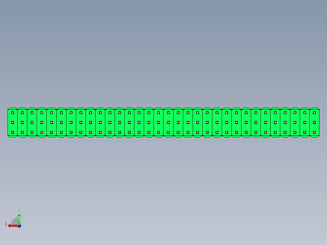 彩色公头100mil（2.54mm）系列-DS1021_green_3x32p_100mil_Type43_rev1.0后视图