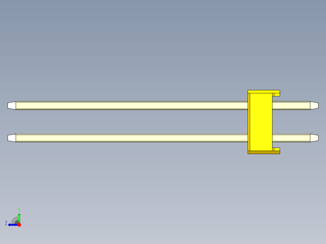 彩色公头100mil（2.54mm）系列-DS1021_yellow_2x21p_100mil_Type19_rev1.0右视图