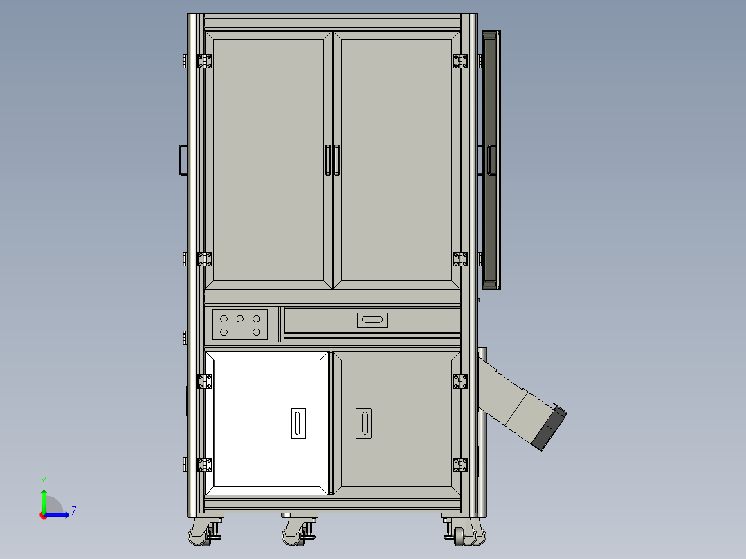 铝型材机箱视觉检测设备完整图纸1左视图