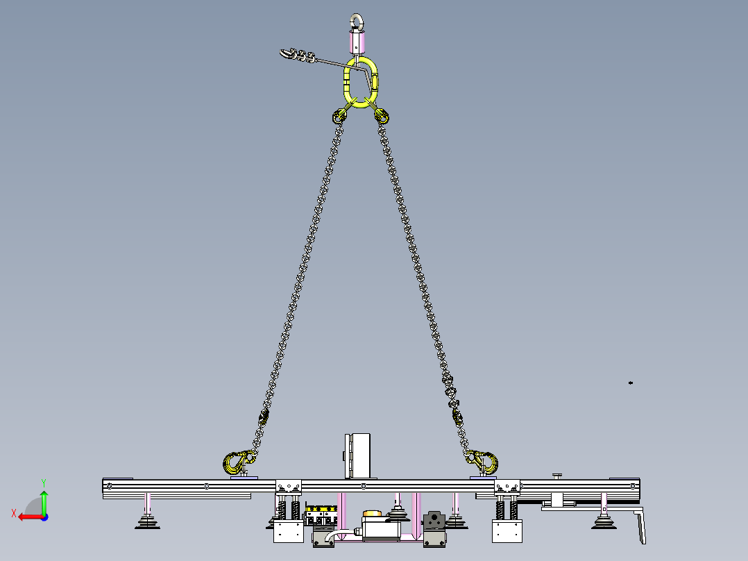 上壳体柔性吊具-吸盘式后视图