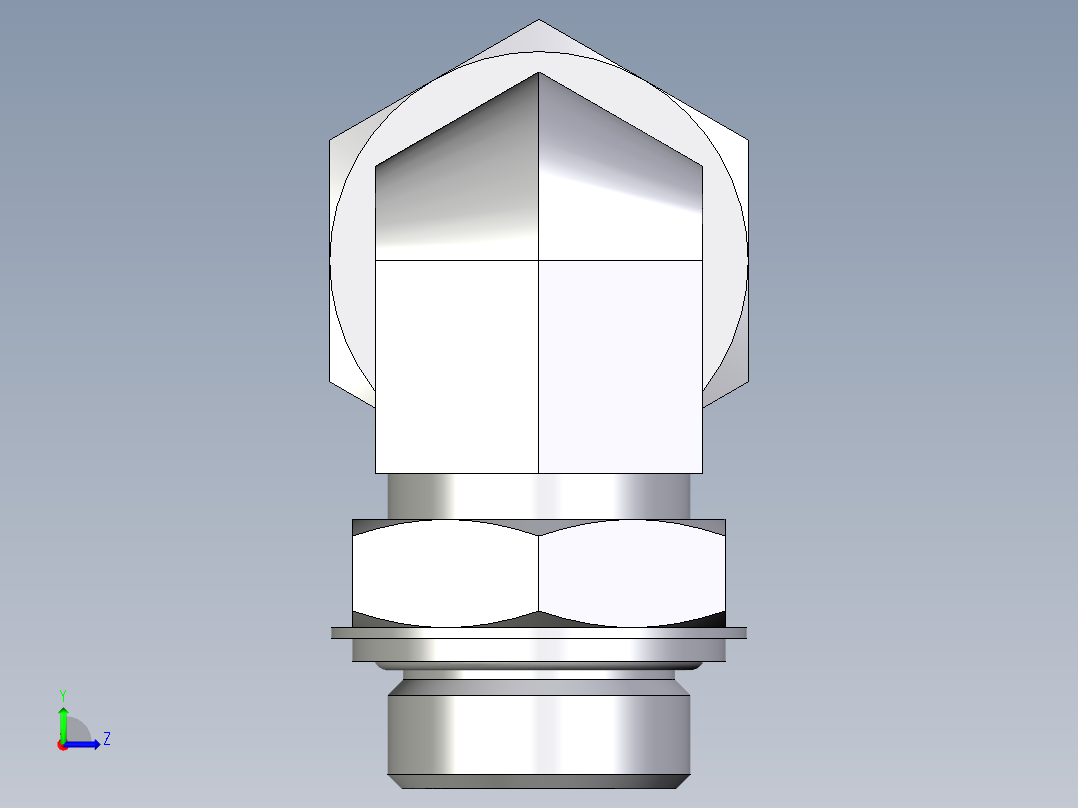 卡套式工业通用硬管接头EO_Adjustable_Locknut_elbow_WEE25ZSRCF左视图