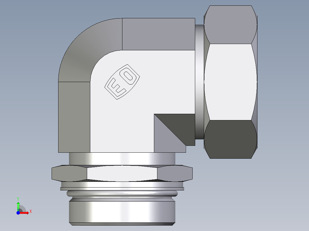 卡套式工业通用硬管接头EO_Adjustable_Locknut_elbow_WEE42ZLMORCF前视图