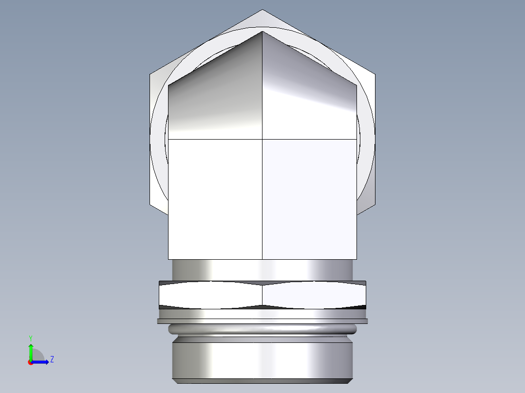 卡套式工业通用硬管接头EO_Adjustable_Locknut_elbow_WEE42ZLMORCF左视图