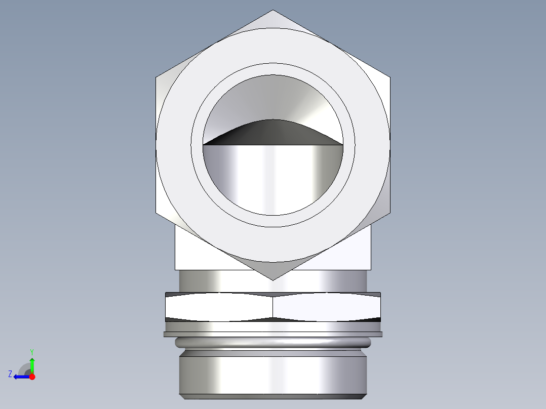 卡套式工业通用硬管接头EO_Adjustable_Locknut_elbow_WEE42ZLMORCF右视图