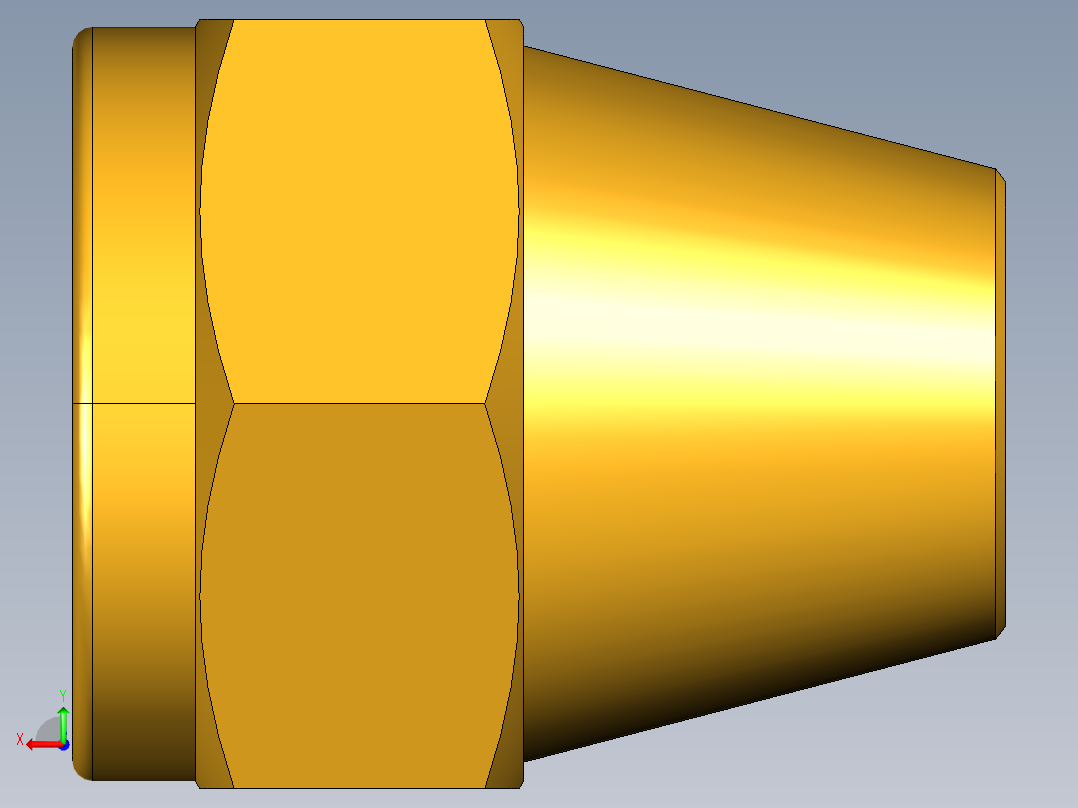扩口式工业通用硬管接头Shorter Nut 41FX-6后视图
