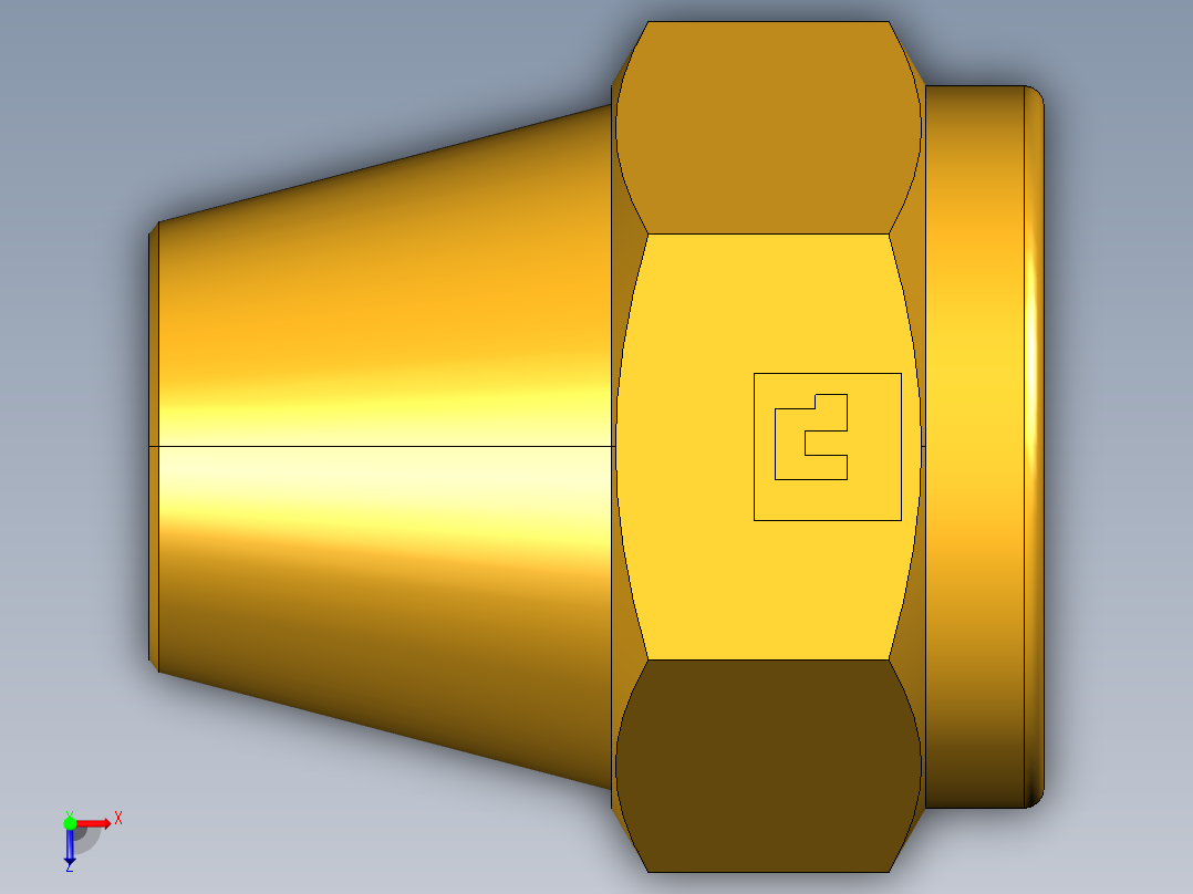 扩口式工业通用硬管接头Shorter Nut 41FX-6俯视图