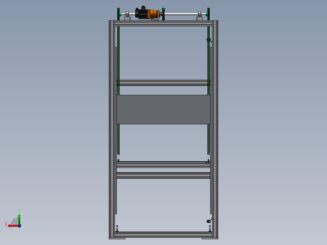 链式提升机设计含三维图+二维+说明书后视图