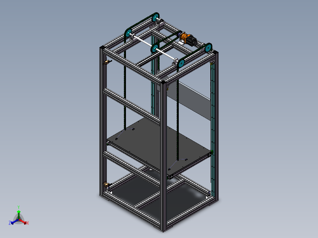 链式提升机设计含三维图+二维+说明书正等轴测图