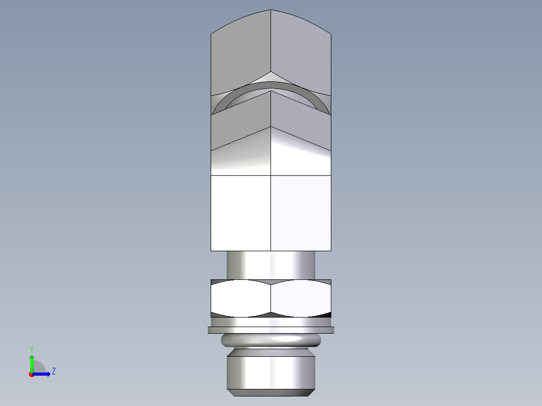 卡套式工业通用硬管接头EO_Adjustable_locknut_45_deg_elbow_VEE10LMORCF左视图