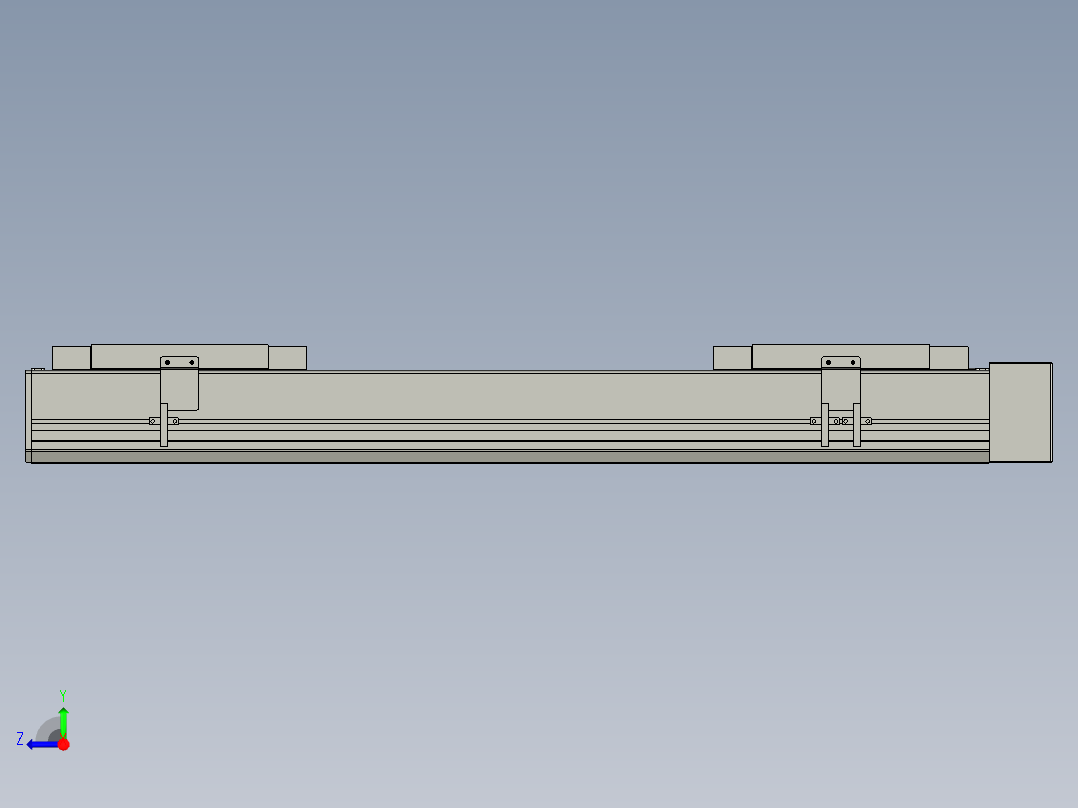直线模组LHC17-S550-L设计图纸右视图