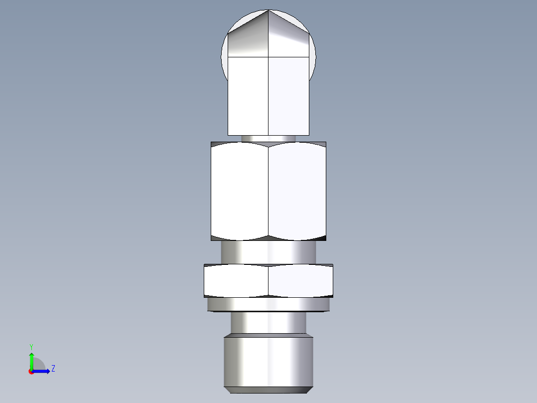 卡套式工业通用硬管接头EO_Assembled_adjustable_standpipe_elbow_EVW08LROMD71左视图