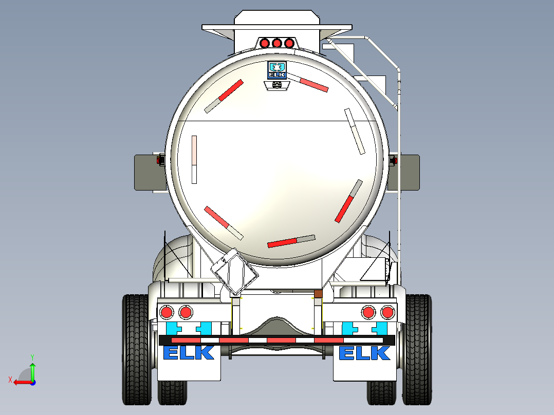 精炼厂2000L运输罐车液化运输车卡车后视图