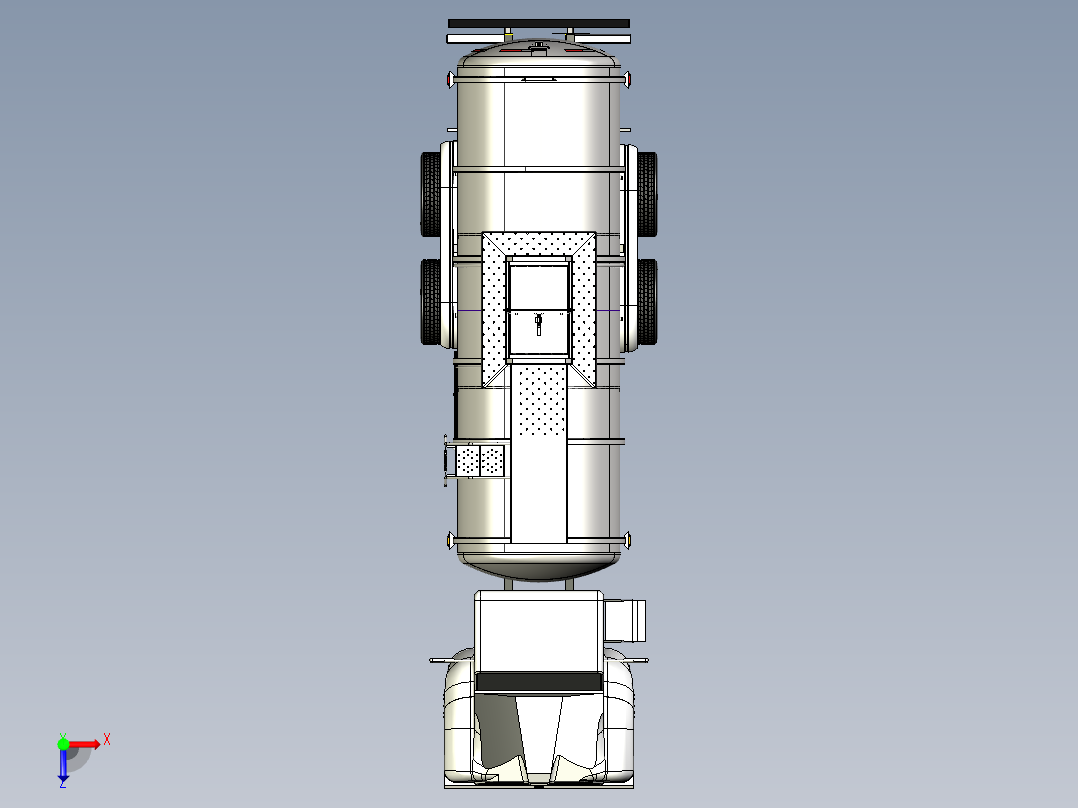 精炼厂2000L运输罐车液化运输车卡车俯视图