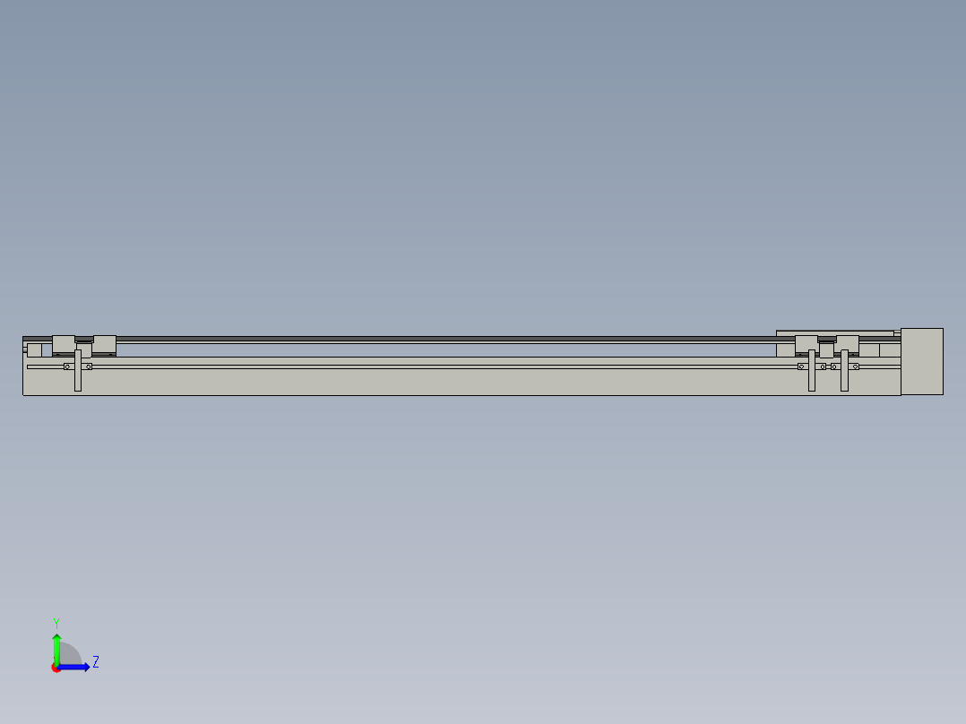 直线模组LHA6-S700-L-200W(16丝杆)设计图纸左视图