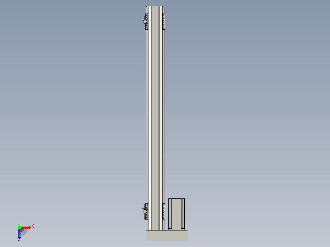 直线模组LHA6-S700-L-200W(16丝杆)设计图纸俯视图