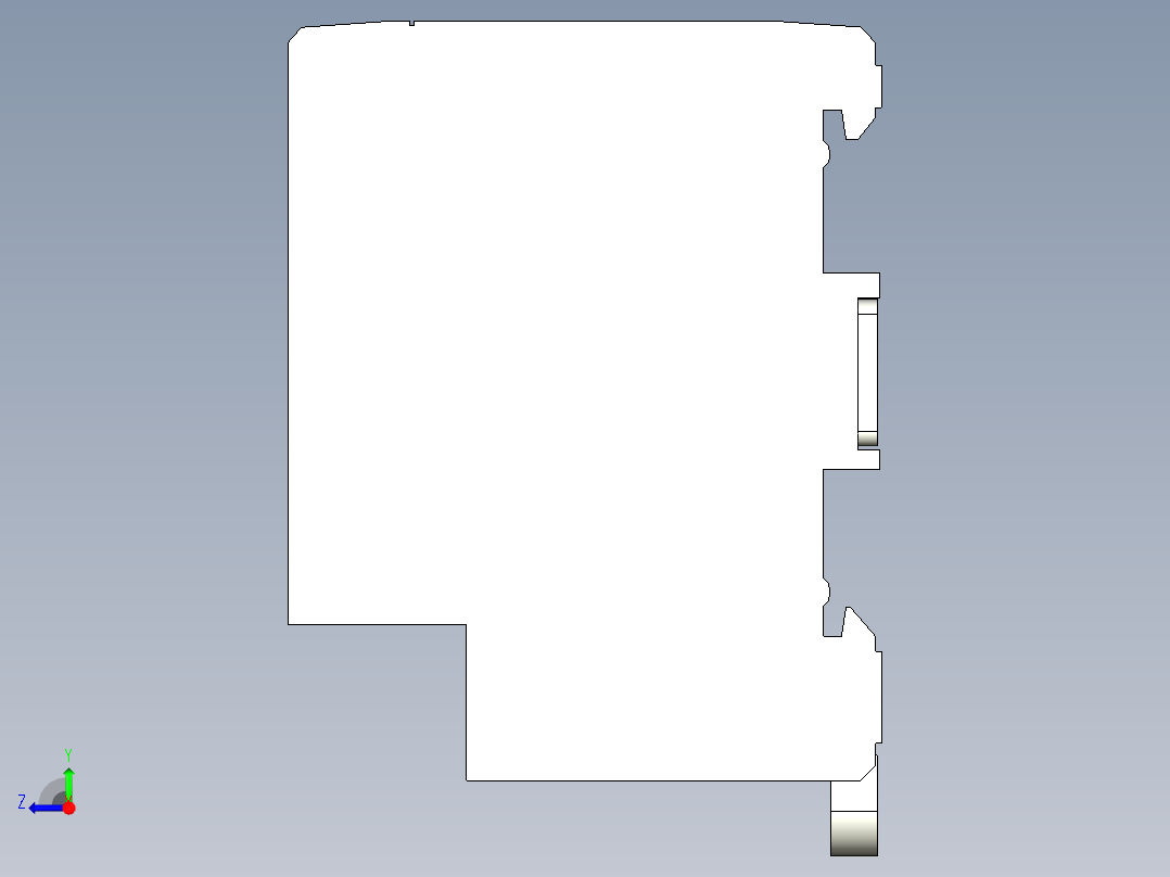 基恩士KV-RC4AD_DA_kc图纸模型右视图