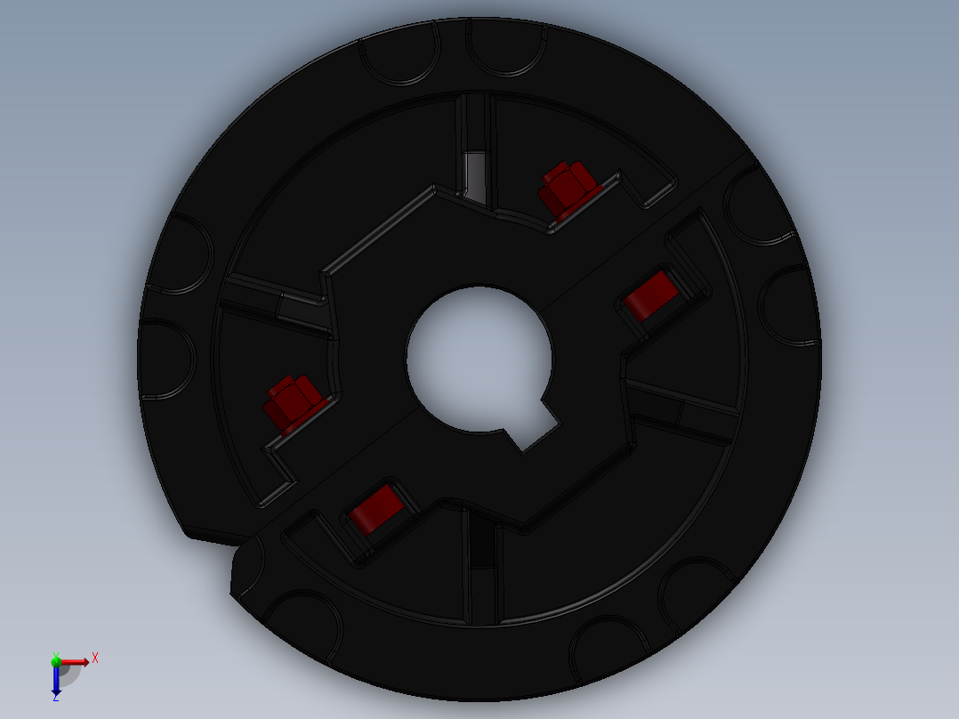 链板主动轮 3D模俯视图