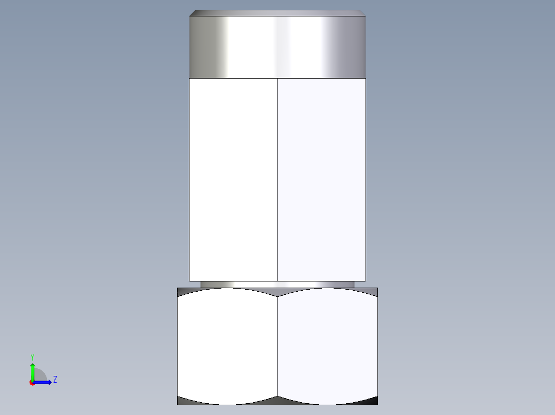 卡套式工业通用硬管接头EO_Swivel_nut_run_tee_EL28LOMD71左视图