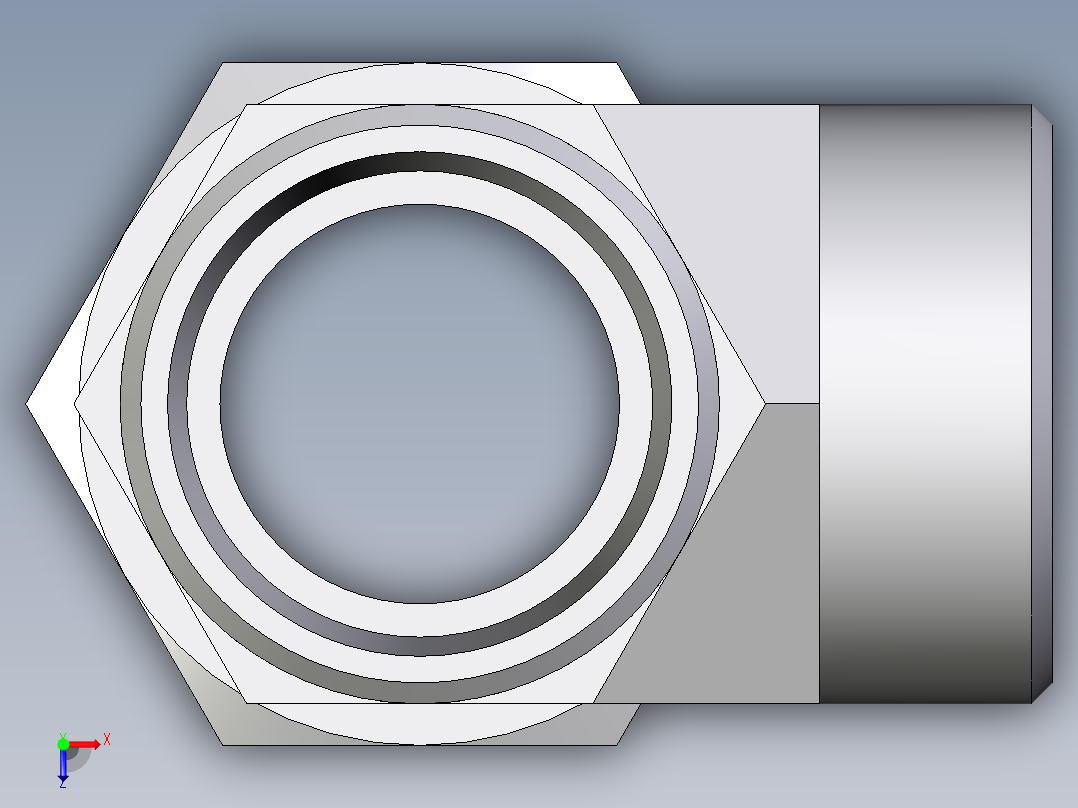 卡套式工业通用硬管接头EO_Swivel_nut_run_tee_EL28LOMD71俯视图