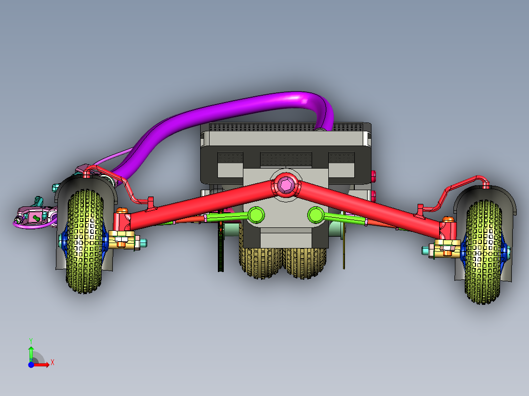 次世代倒三轮摩托车前视图