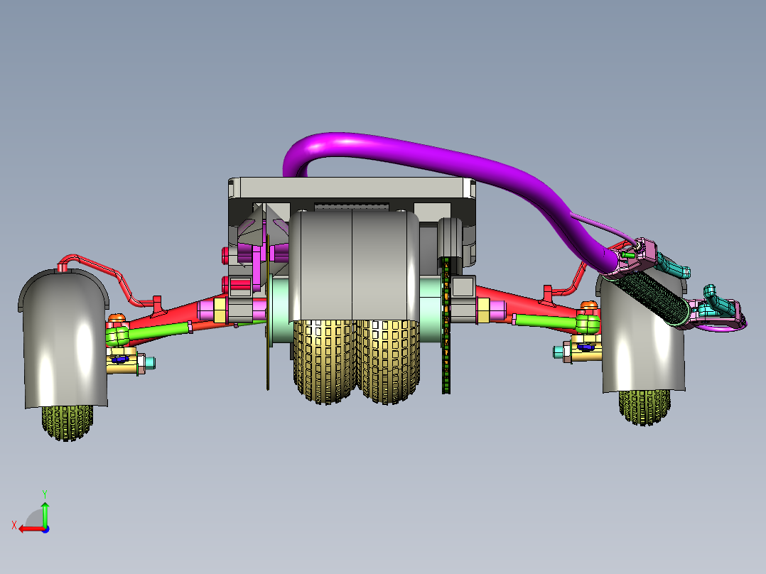 次世代倒三轮摩托车后视图