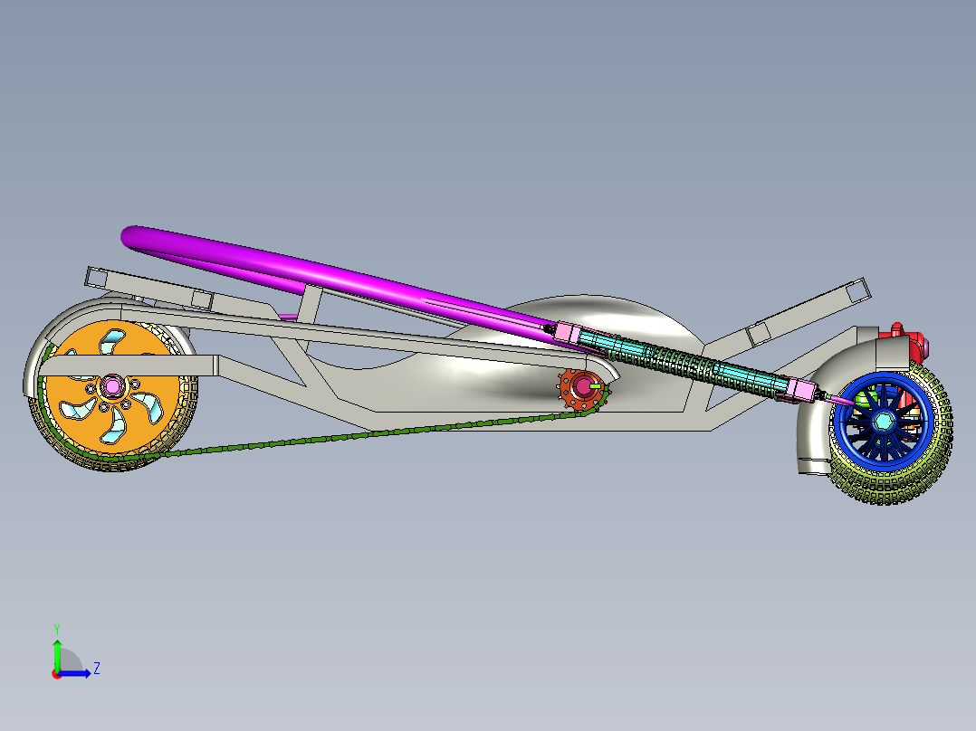 次世代倒三轮摩托车左视图