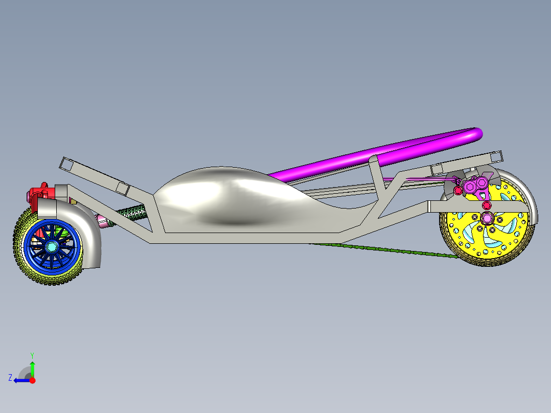 次世代倒三轮摩托车右视图