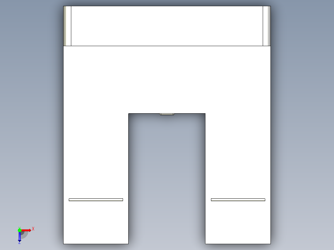 槽型光电传感器LU674_3D俯视图