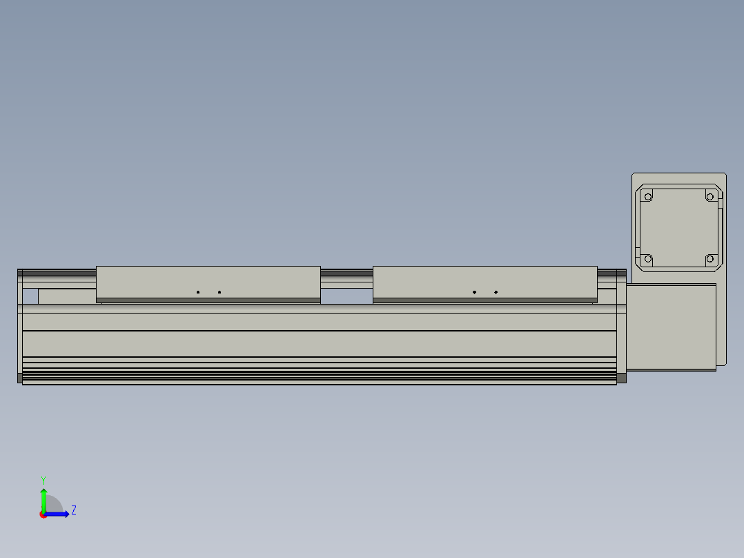 直线模组LHB21-L40-S250-RU设计图纸左视图