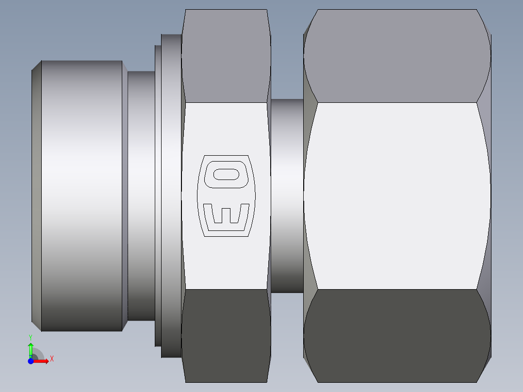 卡套式工业通用硬管接头EO_Standpipe_connector_EVGE30SREDCF前视图
