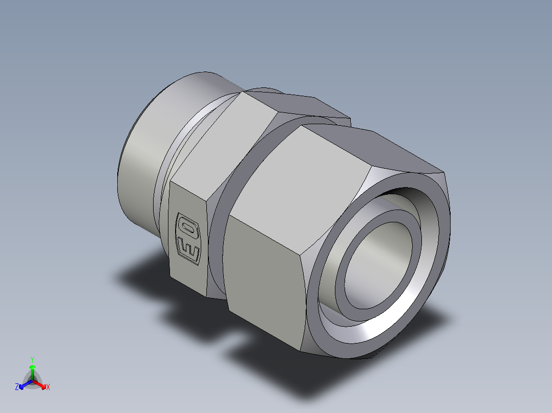 卡套式工业通用硬管接头EO_Standpipe_connector_EVGE30SREDCF正等轴测图
