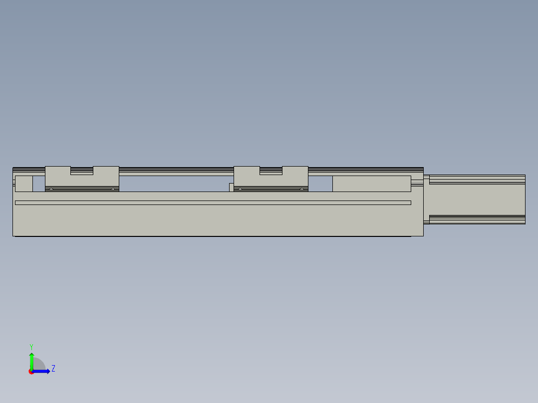 直线模组LHA6-S150-M-100W(16丝杆)设计图纸左视图
