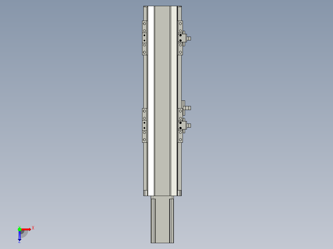 直线模组LHA6-S150-M-100W(16丝杆)设计图纸俯视图