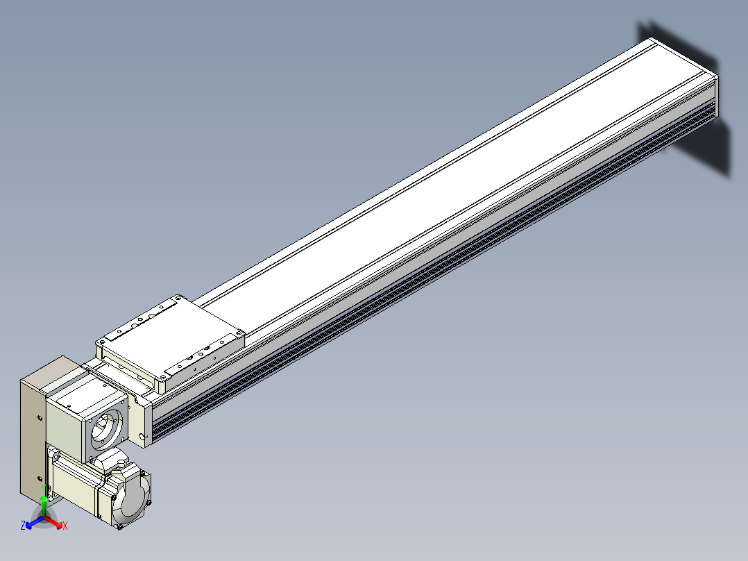 同步带全封闭直线模组TPA-HCB-105D-90-L650-LP-C-P20-N3正等轴测图