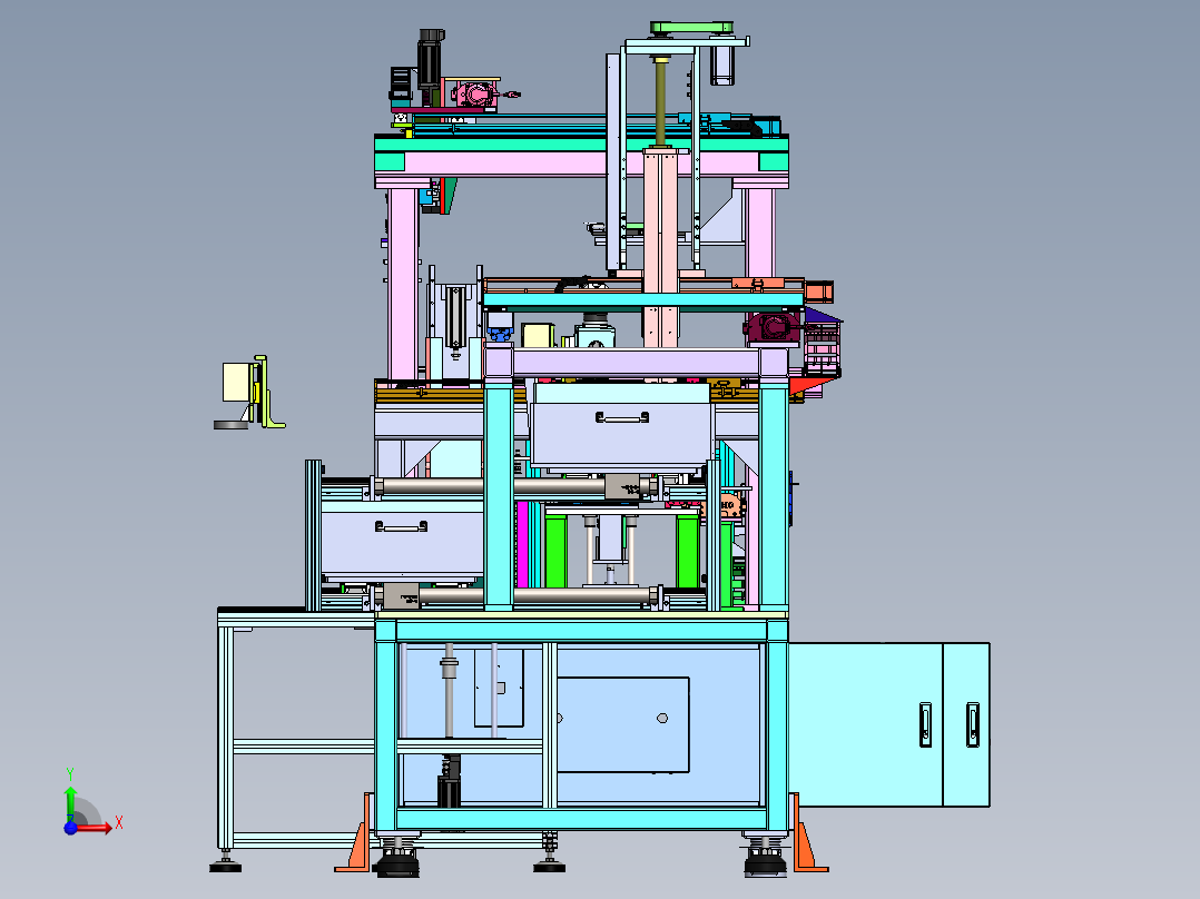 新能源辅料上料机构sw20可编辑前视图