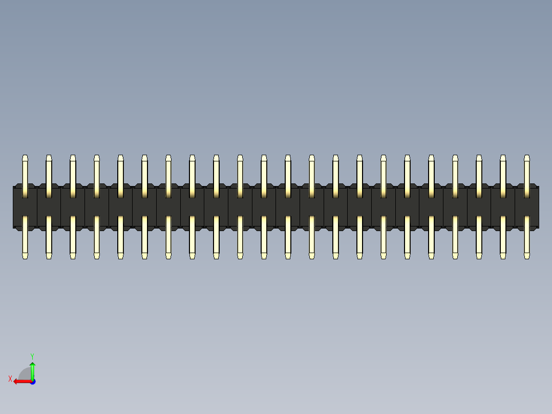 彩色公排针 100mil 2.54mm 系列-DS1022_black_44p_100mil_TypeSMT_rev1.0后视图