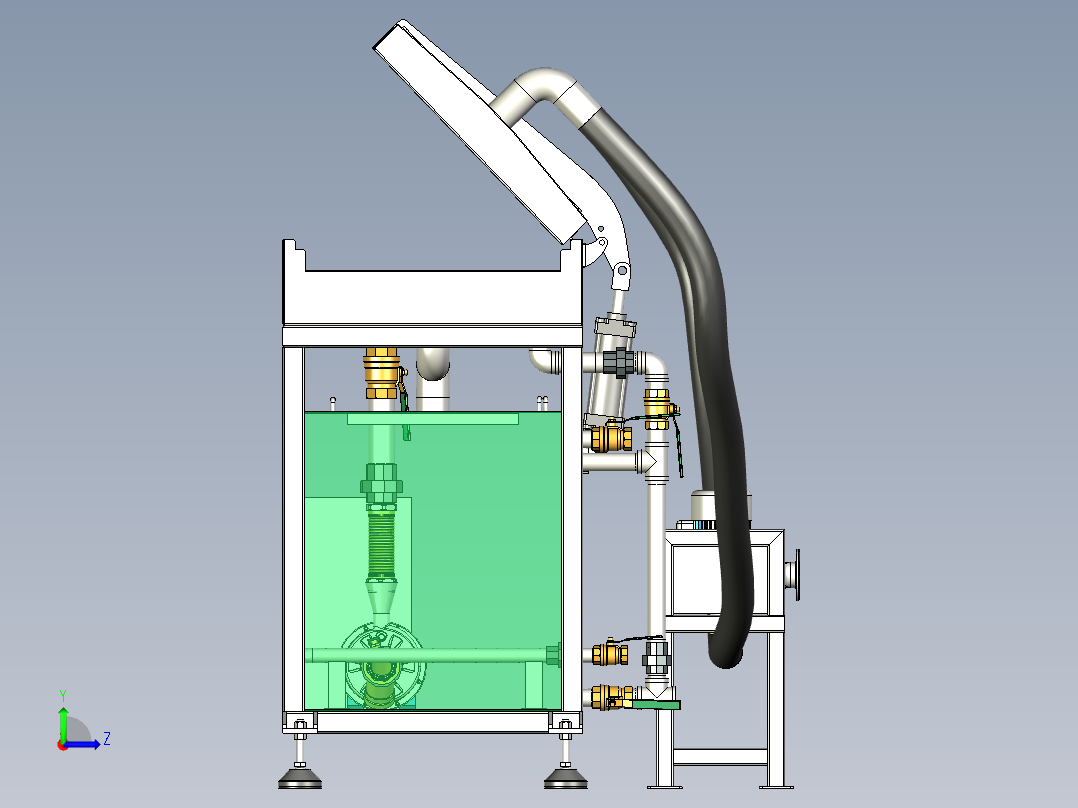循环蒸汽加热箱左视图