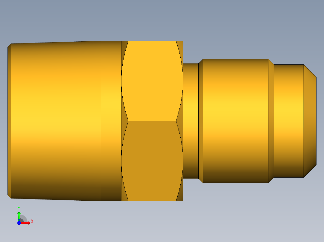 扩口式工业通用硬管接头Male Connector 48F-10-12前视图