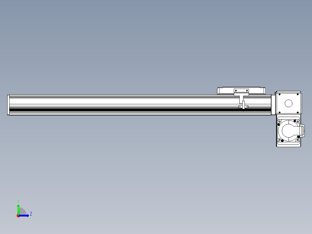同步带全封闭直线模组TPA-HCB-105D-90-L500-RP-Y-P20-N3左视图
