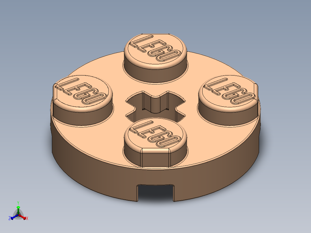 乐高零件 4032 板 2 x 2 圆形-4032 Light Orange Plate 2 x 2 Round.SLDPRT