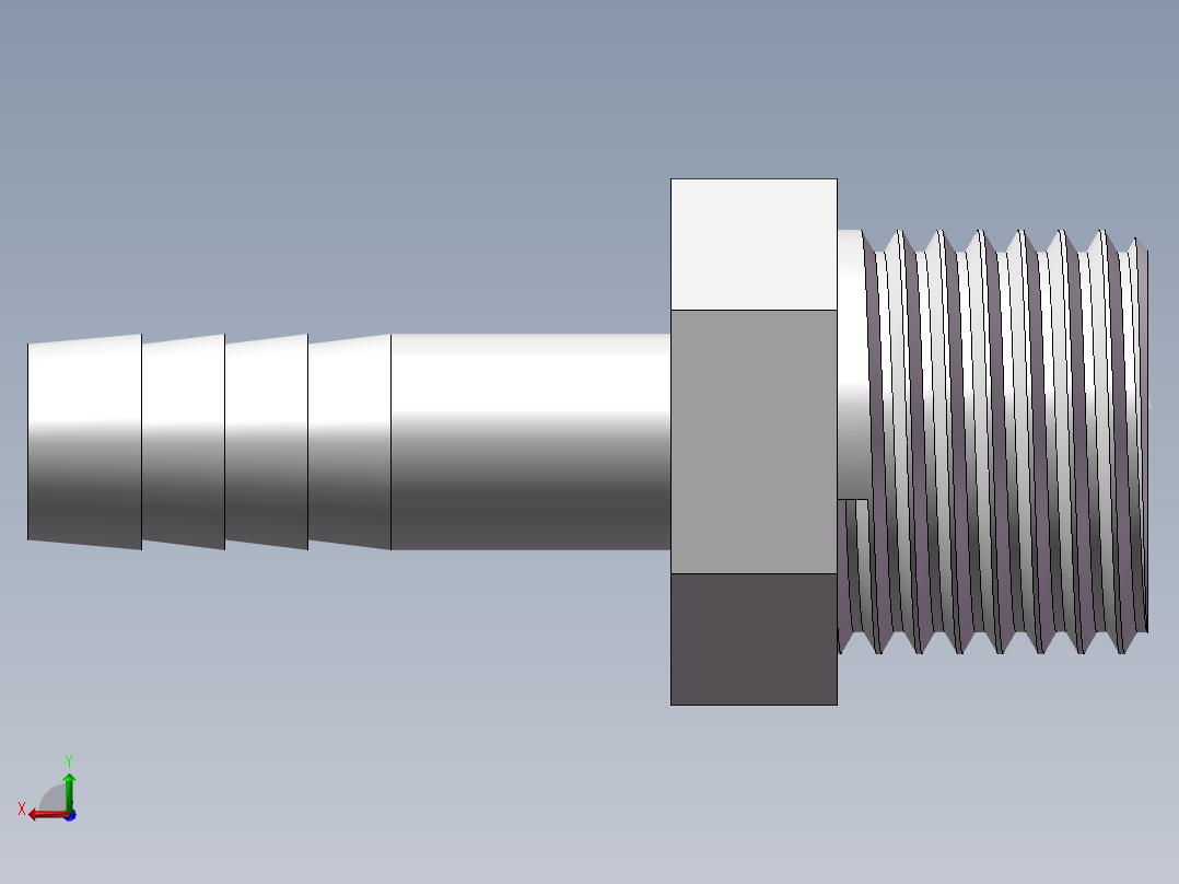 水管接头-有边 [DN15X10.5]后视图