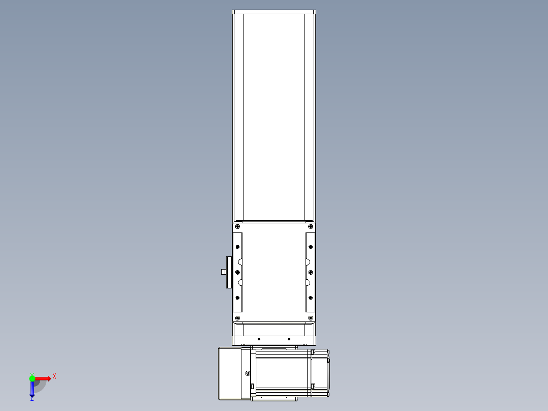 同步带全封闭直线模组TPA-HCB-105D-90-L200-LU-C-P20-N3俯视图