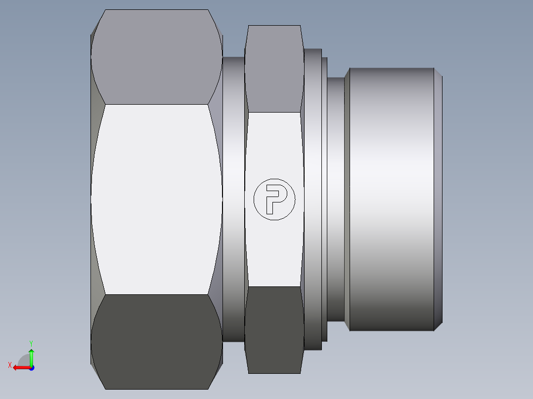 卡套式工业通用硬管接头EO_Male_Stud_connector_GE42ZLMED71后视图